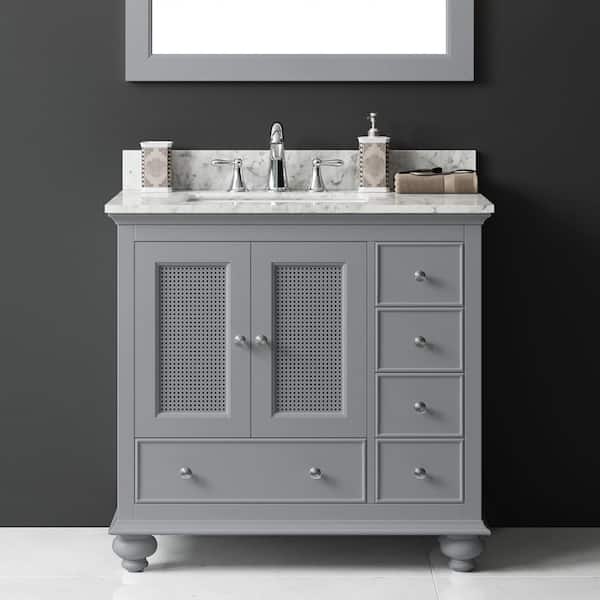 Aerin 33.78 in. W x 20.94 in. D x 32.68 in. H Bath Vanity Cabinet Only in Taupe Grey