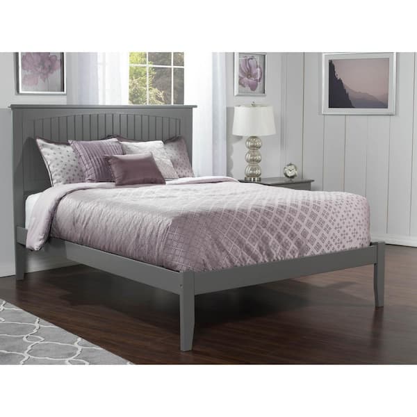 AFI Nantucket King Platform Bed with Open Foot Board in Grey