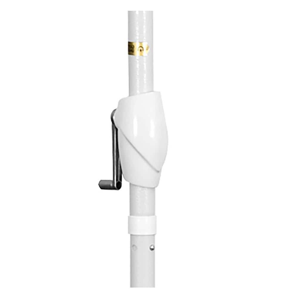 7.5 ft. White Aluminum Market Patio Umbrella with Crank Lift