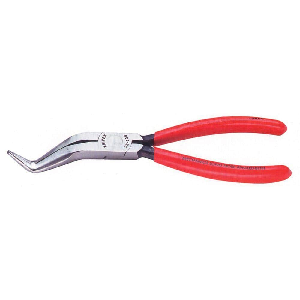 KNIPEX 8 In. Long Nose Pliers W/O Cutter-Double Angled 38 81 200 A ...