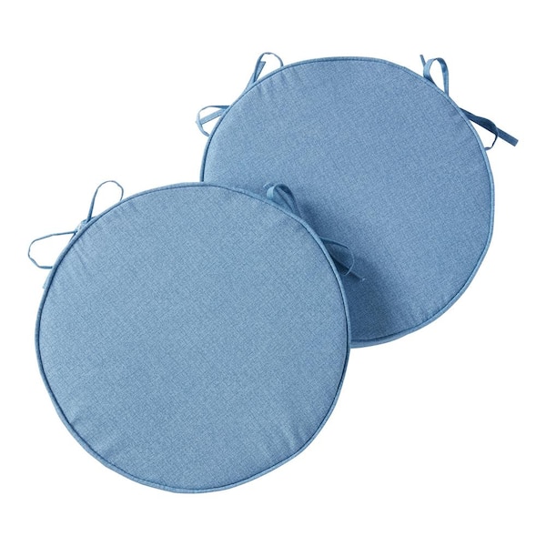 Greendale Home Fashions 18 in. x 18 in. Denim Round Outdoor Seat Cushion (2-Pack)
