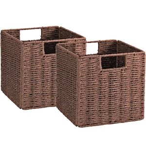 Wicker Front Bike Basket with Faux Leather Straps QI004535