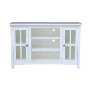 White Solid Wood 48 in. Wide TV Stand
