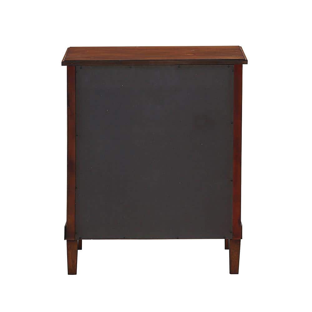 Cambridge Brown Acacia Veneer 3-Drawer Nightstand