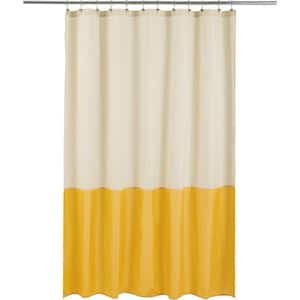 72 in. W x 72 in. L Waterproof Fabric Shower Curtain in Cream, Yellow