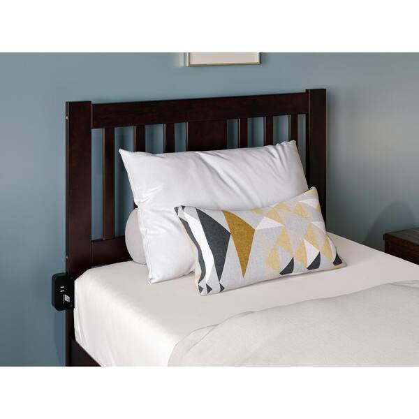 AFI Tahoe Brown Twin Solid Wood Headboard with USB Charger AG8900021