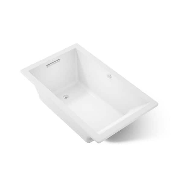Underscore 60 in. x 36 in. Rectangular Whirlpool Bathtub with Reversible Drain in White
