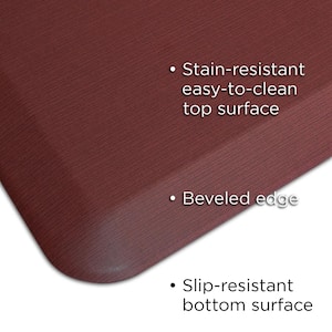 NewLife Designer Grasscloth Crimson 20 in. x 48 in. Anti-Fatigue Comfort Kitchen Mat