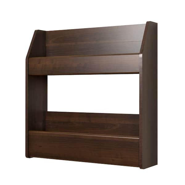 Prepac Espresso 2-Shelf Composite Wood Floating Wine and Liquor Rack