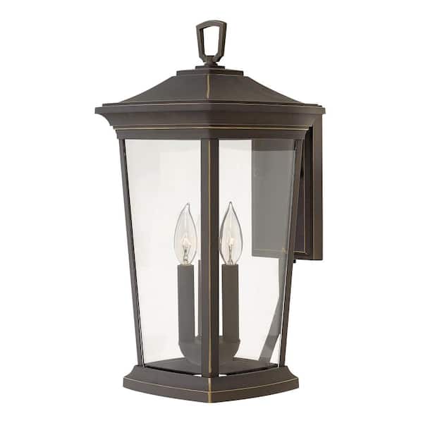 Bromley Large Oil Rubbed Bronze 3-Light Outdoor Wall Lantern Sconce
