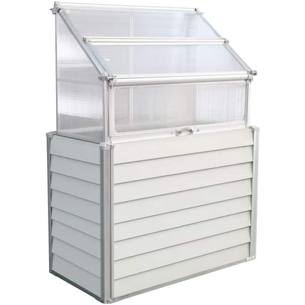 Hanover 47 in. x 24.40 in. x 66.50 in. Elevated Compact Greenhouse with Single Garden Bed