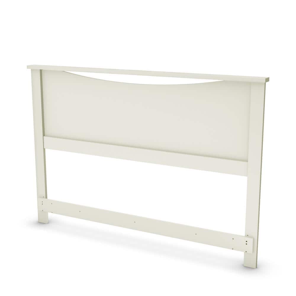 Pure White Full/Queen Wood Headboard with Geometric Lines