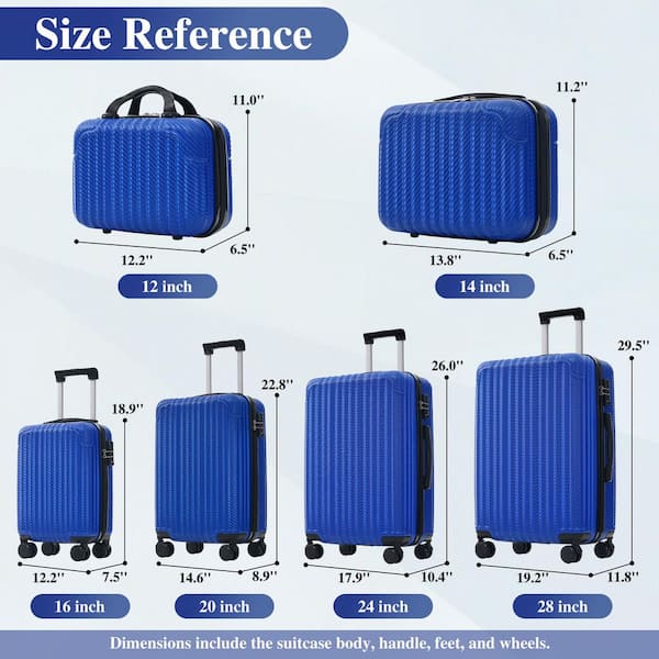 青空　34.42.49.62.65.98 6個セット Merax 6-Piece Royal Blue ABS Plastic Hardshell 12,14,16,20,24,28