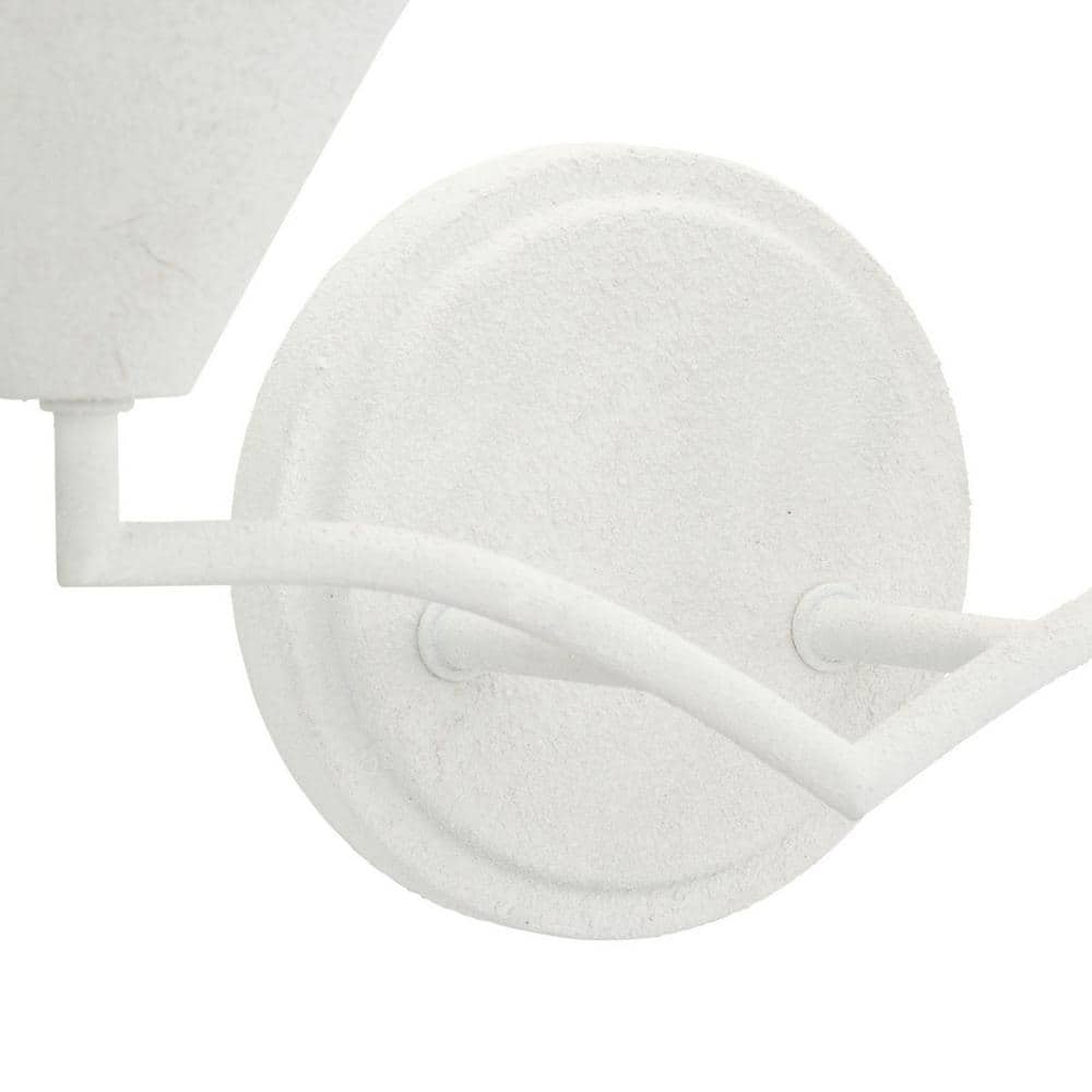 Pinellas White Plaster Dual Conical 2-Light Vanity Fixture