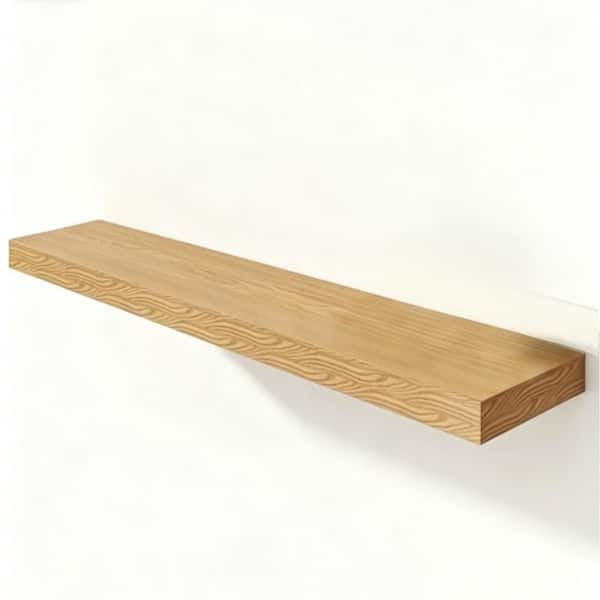 55" W x 12" D Oak Floating Shelves, Deep Wood Wall Shelf for Living Room Bathroom Kitchen Laundry Room,1Pack
