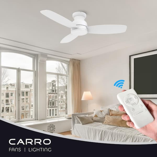 Osborn 48 in. Indoor White 10-Speed DC Motor Flush Mount Ceiling Fan with Remote Control
