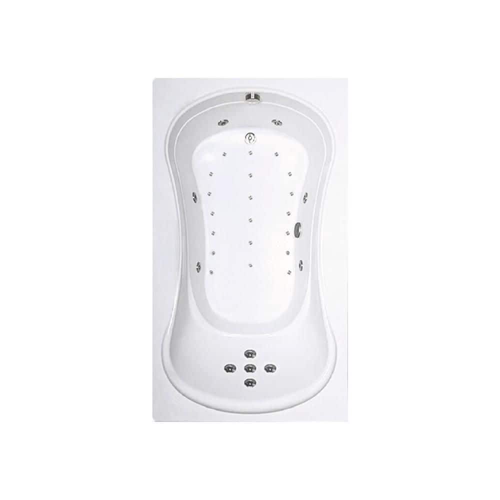 72 in. x 42 in. Acrylic Rectangular Alcove Whirlpool and Air Bathtub with Reversible Drain in Bone price history on PriceWatchPro