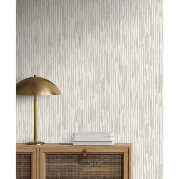 17.08 sq. ft. Daydream Grey by the Lines Vinyl Peel and Stick Wallpaper Roll