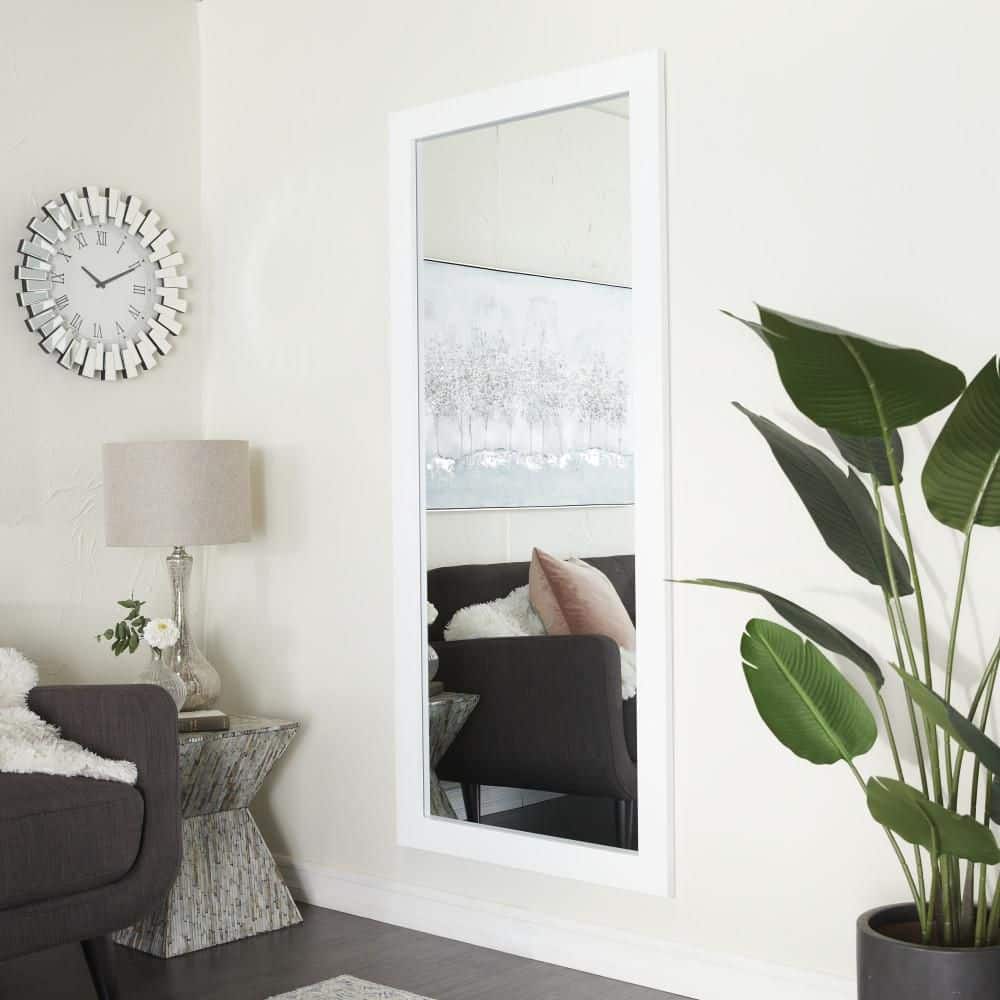 Daisy White Solid Wood Full-Length Rectangular Mirror - 32" x 70"