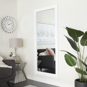 70 in. x 32 in. Rectangle Framed White Wall Mirror
