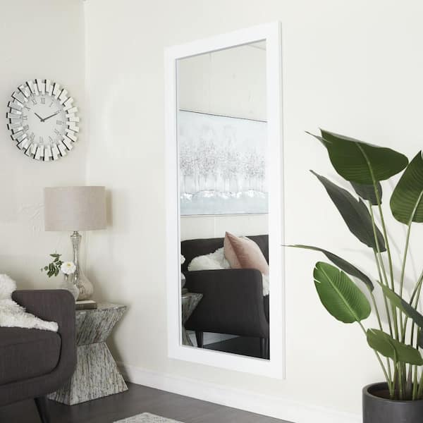 Litton Lane 70 in. x 32 in. Rectangle Framed White Wall Mirror