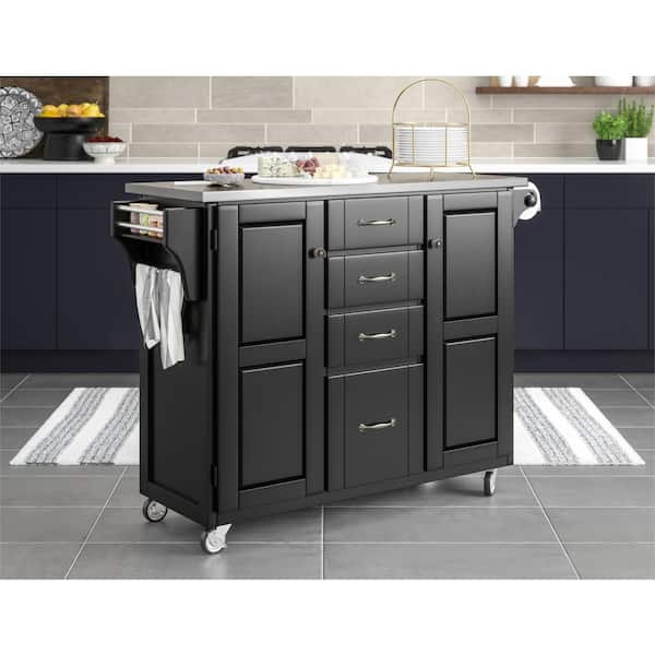 Home Styles Create A Cart Kitchen Island Black Stainless Steel