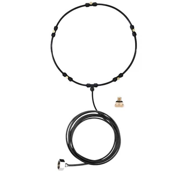 26 ft. Brass Misting Line Kit with 5 Nozzles and Adapter for Outdoor Fan Cooling System
