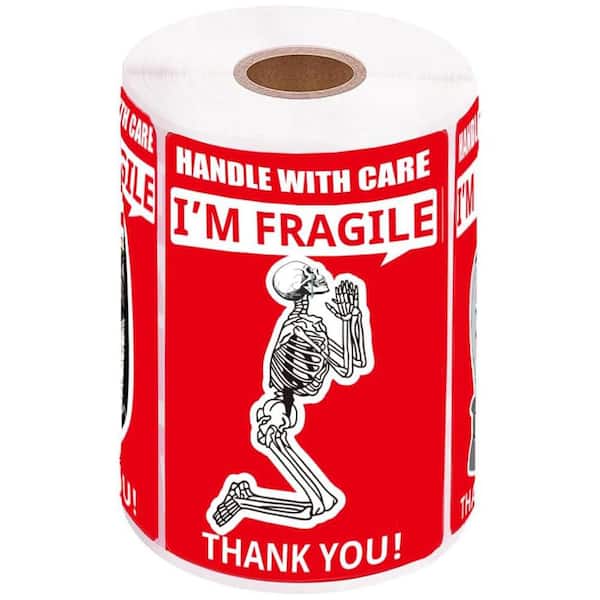 Unbranded Funny Fragile Stickers with 4 Humorous Designs for Shipping and Moving 2 x 3 in. Labels for Package Handle with Care