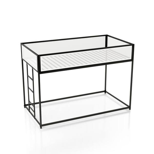 Nogren White/Black Twin Low Profile Metal Bunk Bed