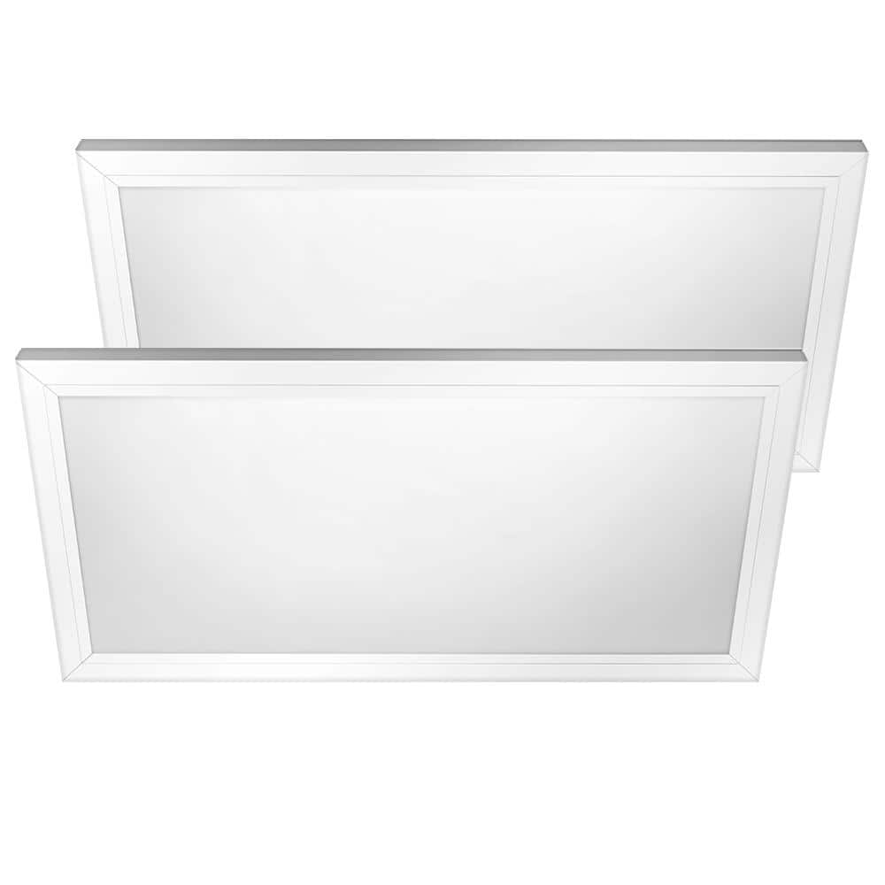 1 ft. x 2 ft. 25-Watt Dimmable White Integrated LED 2000 Lumens Flat Panel Ceiling Flush Mount with 5CCT (2-Pack) price history on PriceWatchPro