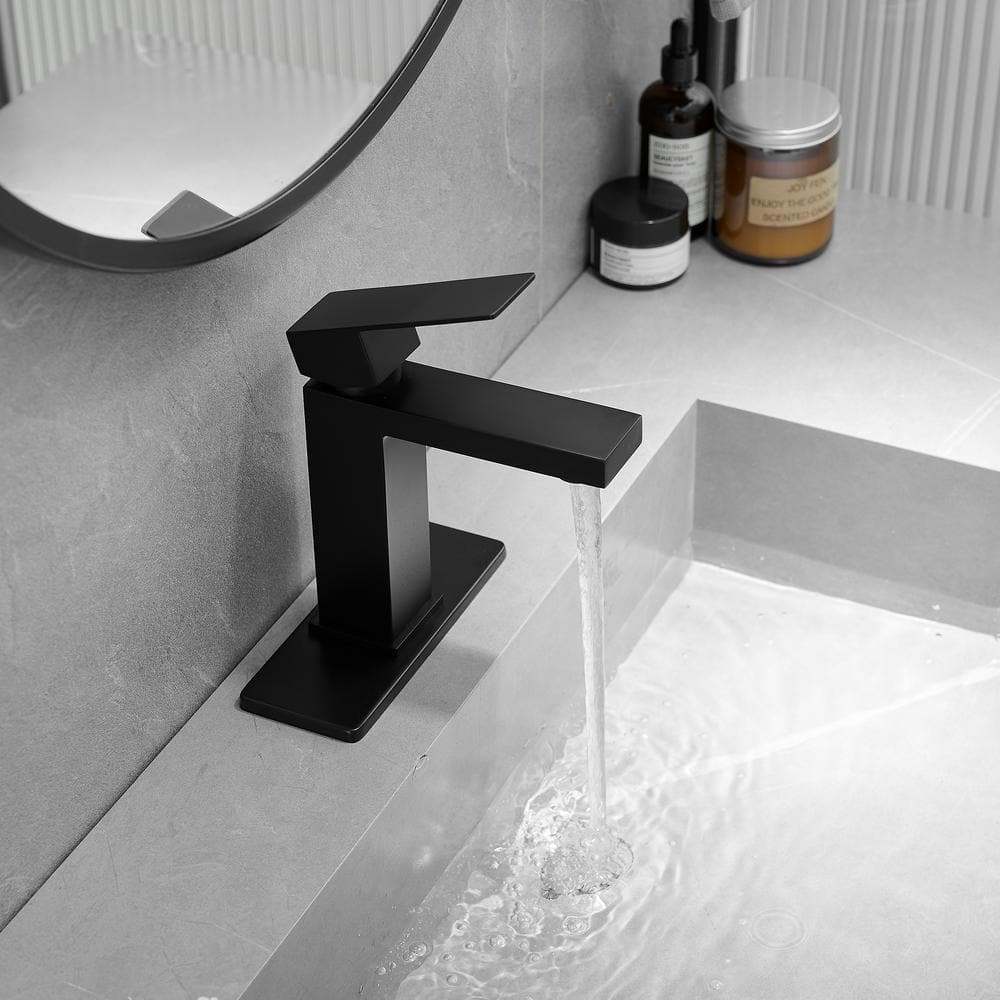 Matte Black Stainless Steel Single Handle Bathroom Faucet
