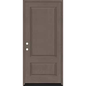 Regency 36 in. x 80 in. 2-Panel 3/4-Squaretop RHIS Ashwood-Stained Fiberglass Prehung Front Door