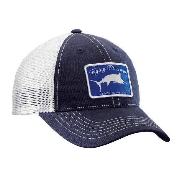 Marlin Trucker Hat Navy and White