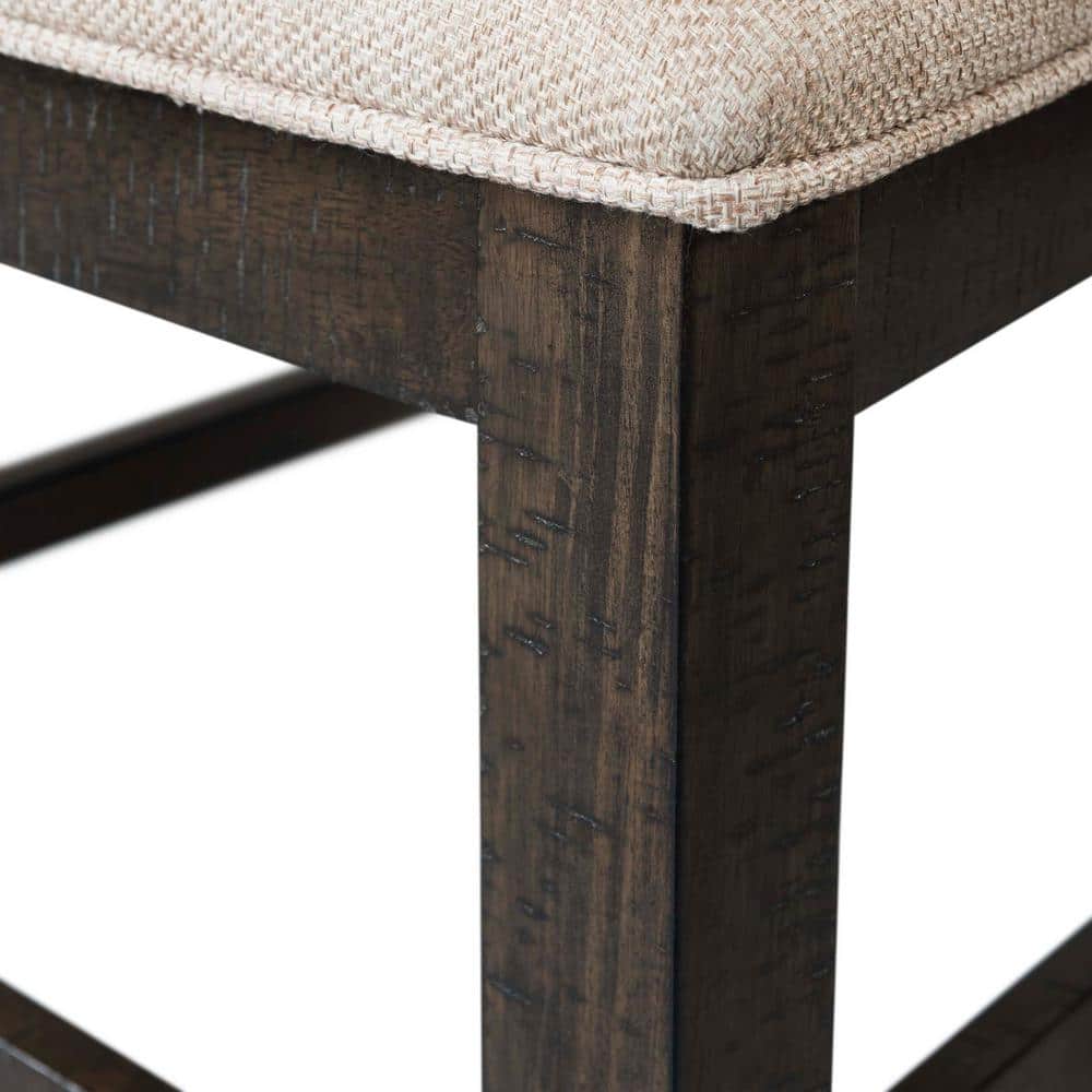 Smokey Walnut Wooden Swirl Back Upholstered Side Chair