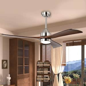 52 in. Indoor/Outdoor Stain Nickel DC Motor Ceiling Fan with Adjustable Integrated LED Lights and Remote Control