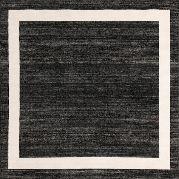 Unique Loom Del Mar Maria Black Ivory 8' 0 x 8' 0 Square Rug