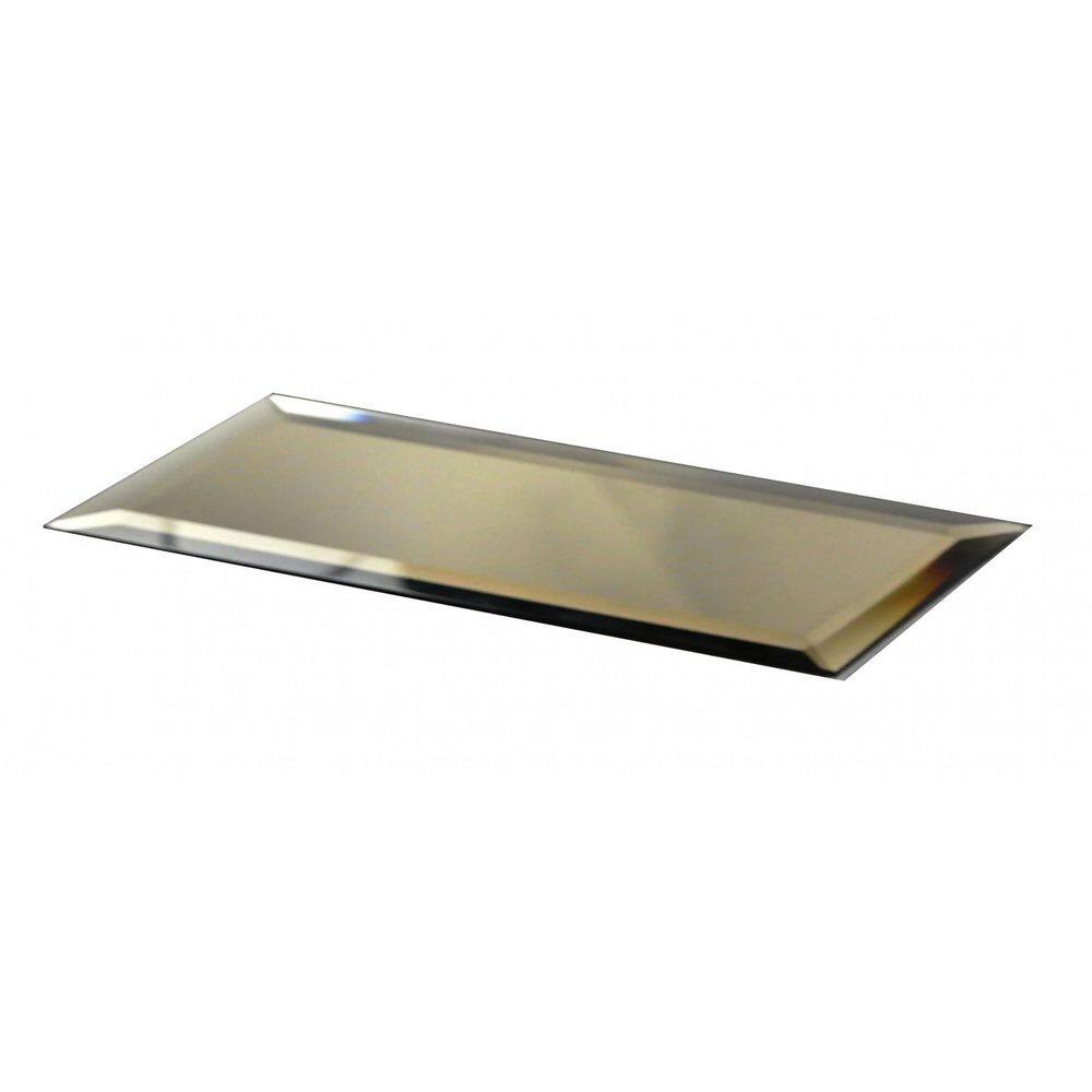 Reflections Gold 3 in. x 12 in. Beveled Glass Mirror Subway Wall Tile (14 sq.ft./Case) price history on PriceWatchPro