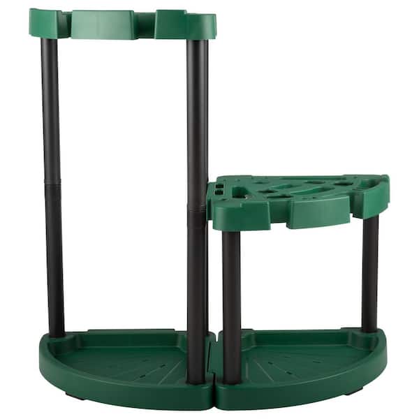 Stalwart Green 2-Tier Corner Plastic Garage Storage Shelving Unit