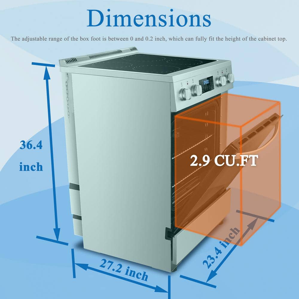 Lanbo 24 Inch Stainless Steel Freestanding Electric Range with Convection Oven