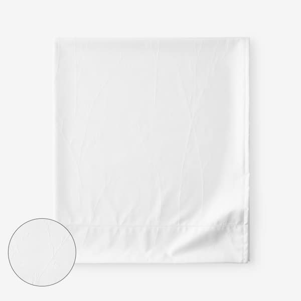 The Company Store Legends Luxury Jacquard White Floral 600-Thread Count Supima Wrinkle-Free Cotton Twin/Twin XL Flat Sheet