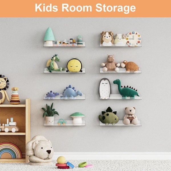 15 in. W x 4 in. D Clear Acrylic Floating Shelves for Wall Storage