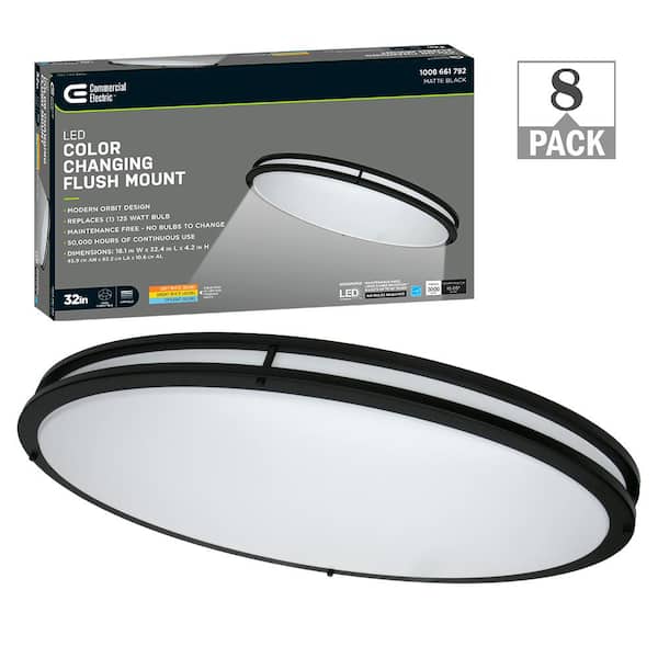 Reviews for Commercial Electric 32 in. Matte Black Orbit Oval LED Flush