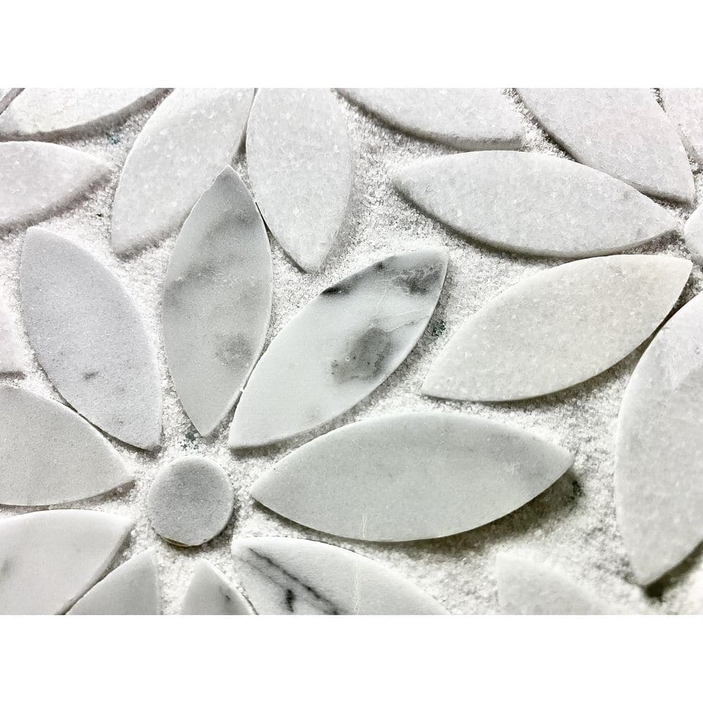 Tuscany 12x12 Beige Marble Floral Mosaic Tile