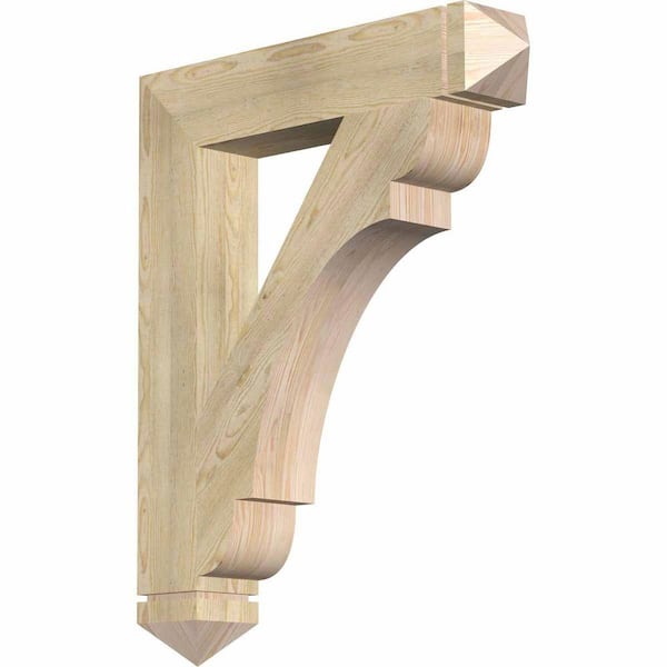Ekena Millwork 6 in. x 40 in. x 32 in. Douglas Fir Olympic Arts and Crafts Rough Sawn Bracket