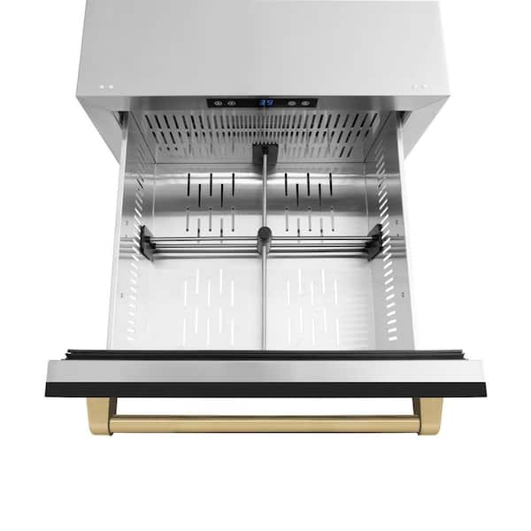 Touchstone 24 in. 4.6 cu. ft. Drawer Refrigerator with Matte Black Doors and Champagne Bronze Handles