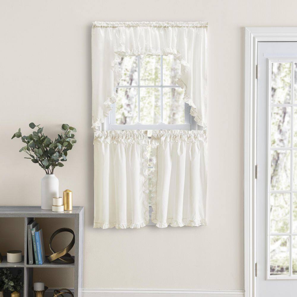 Natural Sheer Cotton Blend Rod Pocket Curtain Panels