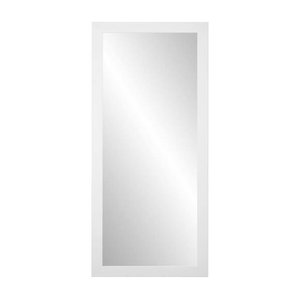 BrandtWorks Signature 32 in. W x 66 in. H Framed Rectangular Bathroom Vanity Mirror in Matte White