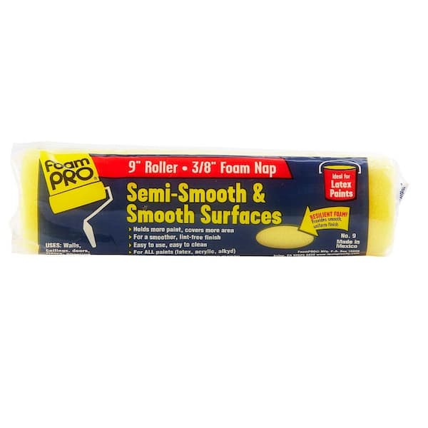 FoamPRO 9 in. x 3/8 in. Smooth and Semi Smooth Coater Foam Roller Cover