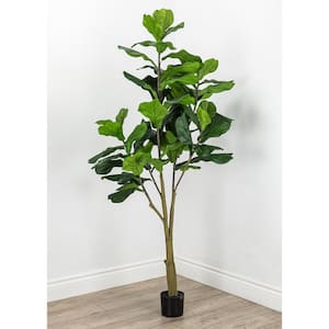 Botanical 6 .3 ft. Green Artificial Fiddle Leaf Fig Tree in Pot