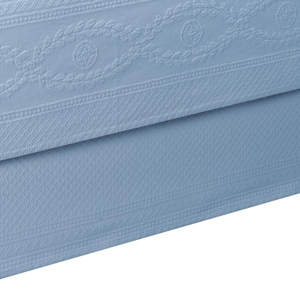 Royal Heritage Home Williamsburg Abby Blue Solid Queen Bed Skirt